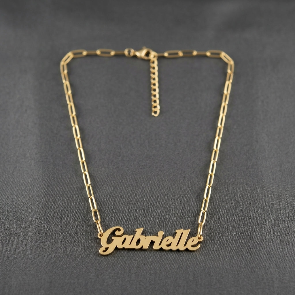 Custom Laser-Cut Nameplate Necklace - custom jewelry by Shoreline Custom Creations