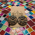 Laser-Cut Celestial Moon Wood Dangle Earrings - custom jewelry by Shoreline Custom Creations
