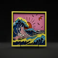 Custom Layered Wood Wave Art - Sunset Ocean Scene - custom wall art by Shoreline Custom Creations