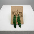 Laser-Cut Tropical Leaf Wooden Earrings - custom jewelry by Shoreline Custom Creations