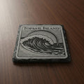 Custom Laser-Engraved Topsail Island Slate Coaster - custom coaster by Shoreline Custom Creations