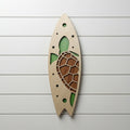 Laser-Cut Wooden Sea Turtle Surfboard Wall Art - custom wall art by Shoreline Custom Creations