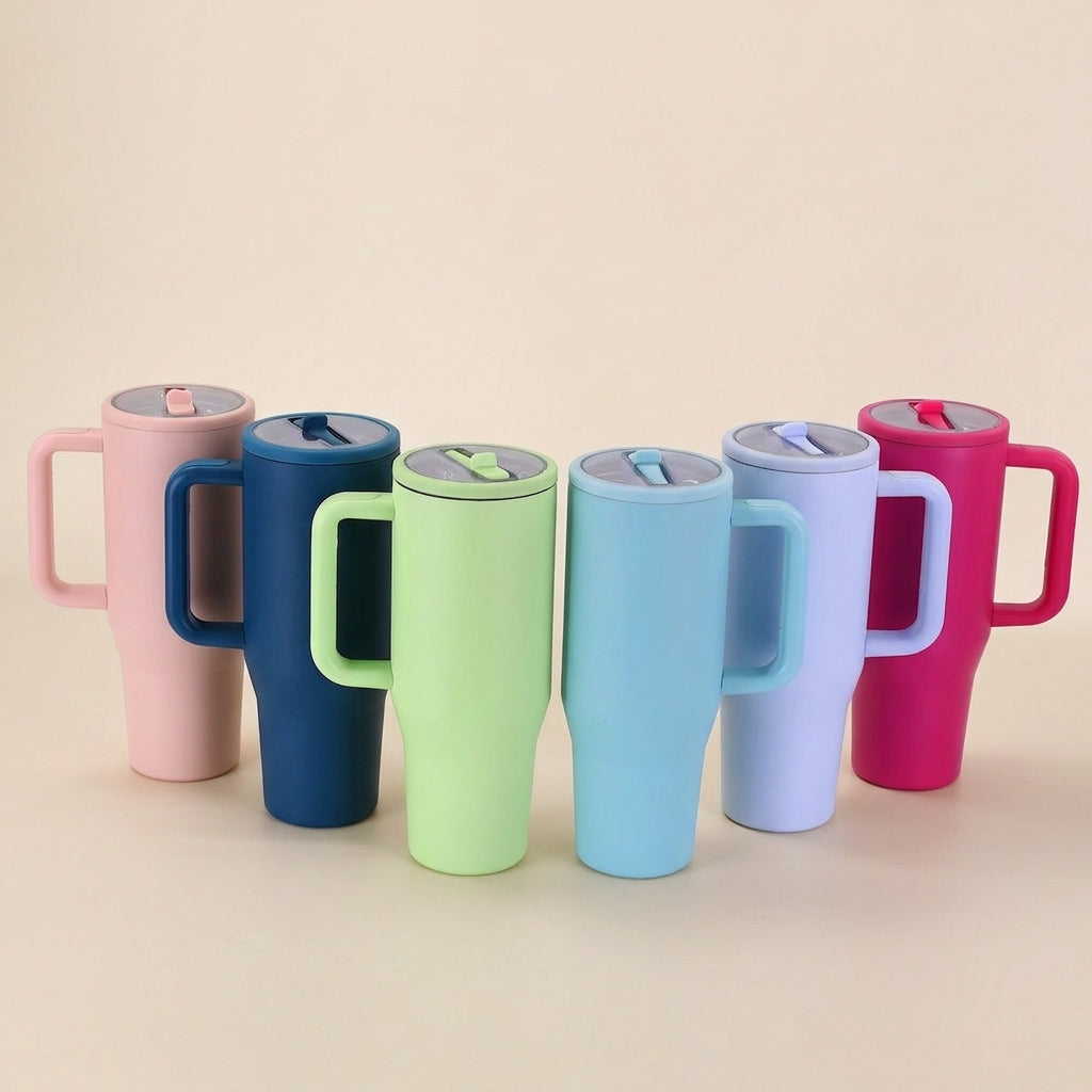 Custom Engraved 40oz Insulated Handle Tumbler - custom tumbler by Shoreline Custom Creations