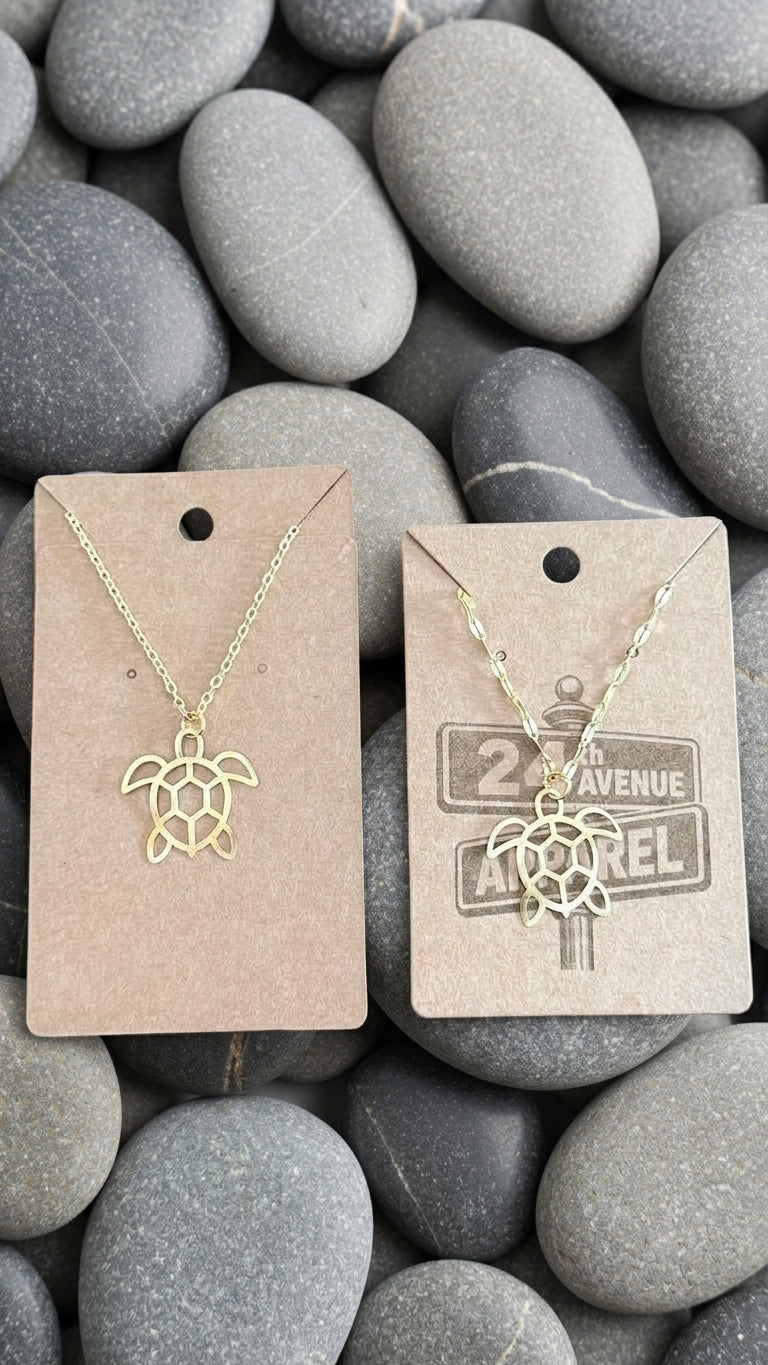 Custom Laser-Cut Sea Turtle Pendant Necklace - custom necklace by Shoreline Custom Creations