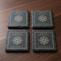 Custom Engraved Slate Coaster Set - Surf City, NC Coordinates - custom coasters by Shoreline Custom Creations