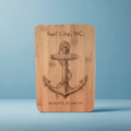 Custom Engraved Surf City Anchor Wooden Sign - custom sign by Shoreline Custom Creations