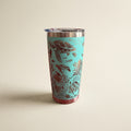 Custom Laser-Engraved Sea Turtle & Coral Reef Tumbler with magnetic lid - custom tumbler by Shoreline Custom Creations