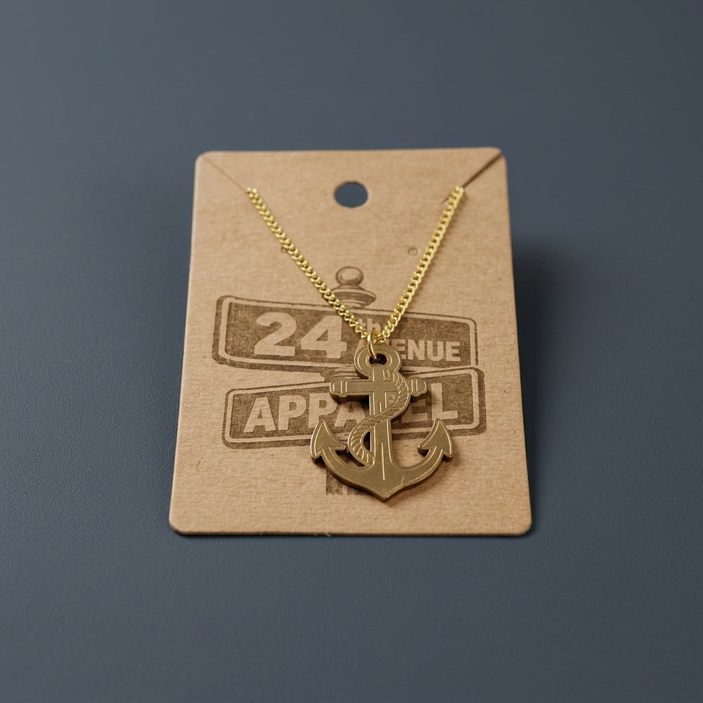 Custom Laser-Cut Anchor Pendant Necklace - custom necklace by Shoreline Custom Creations