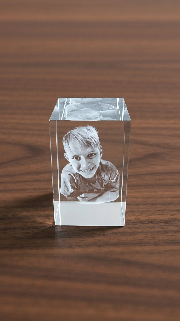 Custom 3D Laser-Engraved Photo Crystal Block - custom photo crystal by Shoreline Custom Creations